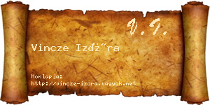 Vincze Izóra névjegykártya