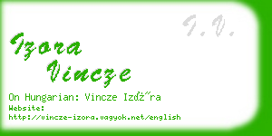 izora vincze business card